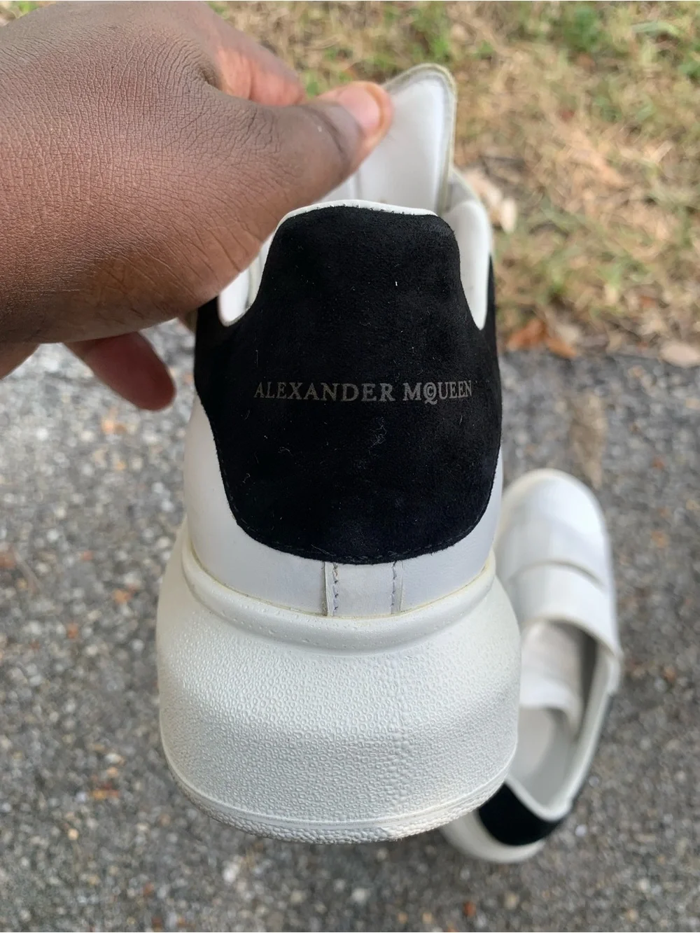 Alexander McQueen Black and White Slip-On Loafers